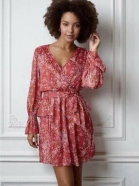 LC Lauren Conrad 1X chiffon floral dress
